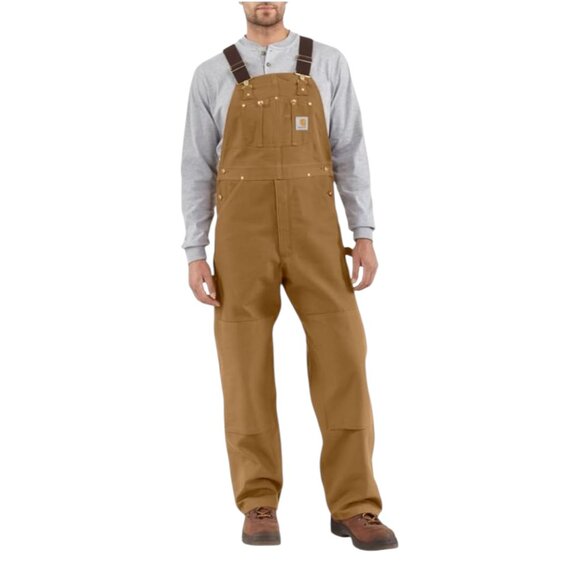Carhartt Loose Fit Carpenter Bib Overalls Firm Duck Zip-to-Thigh Mens Size 40x34 - Picture 6 of 6